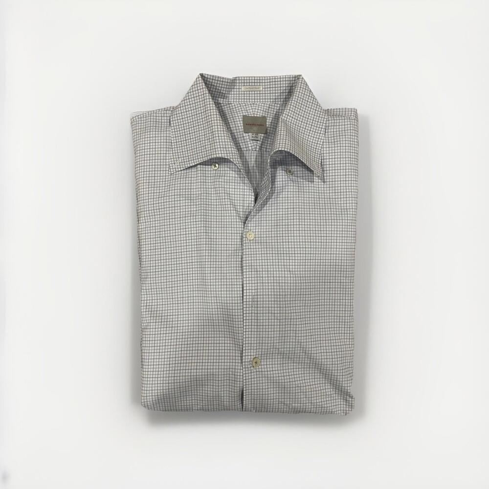 SAMUELSOHN CONTEMPORARY MENS CASUAL BUTTON SHIRT 17.5/XL GREAT CONDITION!